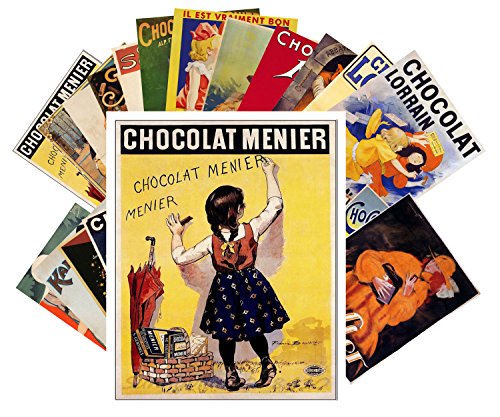 Carte postale chocolat vintage pour une déco murale rétro et cuisine