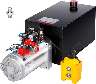 Ryan 10 Quart Iron Oil Tank Hydraulic Power Unit 12V DC Motor Double Acting Hydraulic Power Pack, Hydraulic Pump for Car Lifting 4M Control Handle