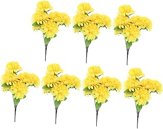 7pcs Sturdy Fake Chrysanthemum Balls Cemetery Decor Artificial Flower Bouquet Headstone Chrysanthemum for Memorial