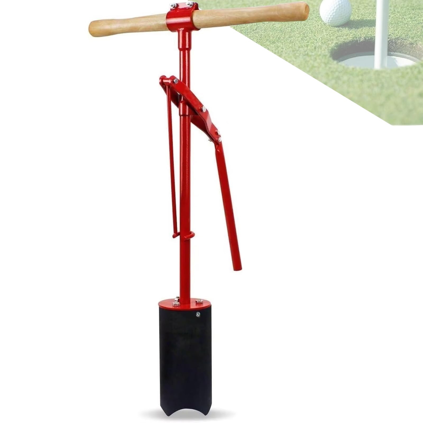 FHRKA Portable Golfs Hole for Putting Greens,Manual Golf Holes Digger Tool with Handle,Putting Green Lever Action Hole Punch Machine