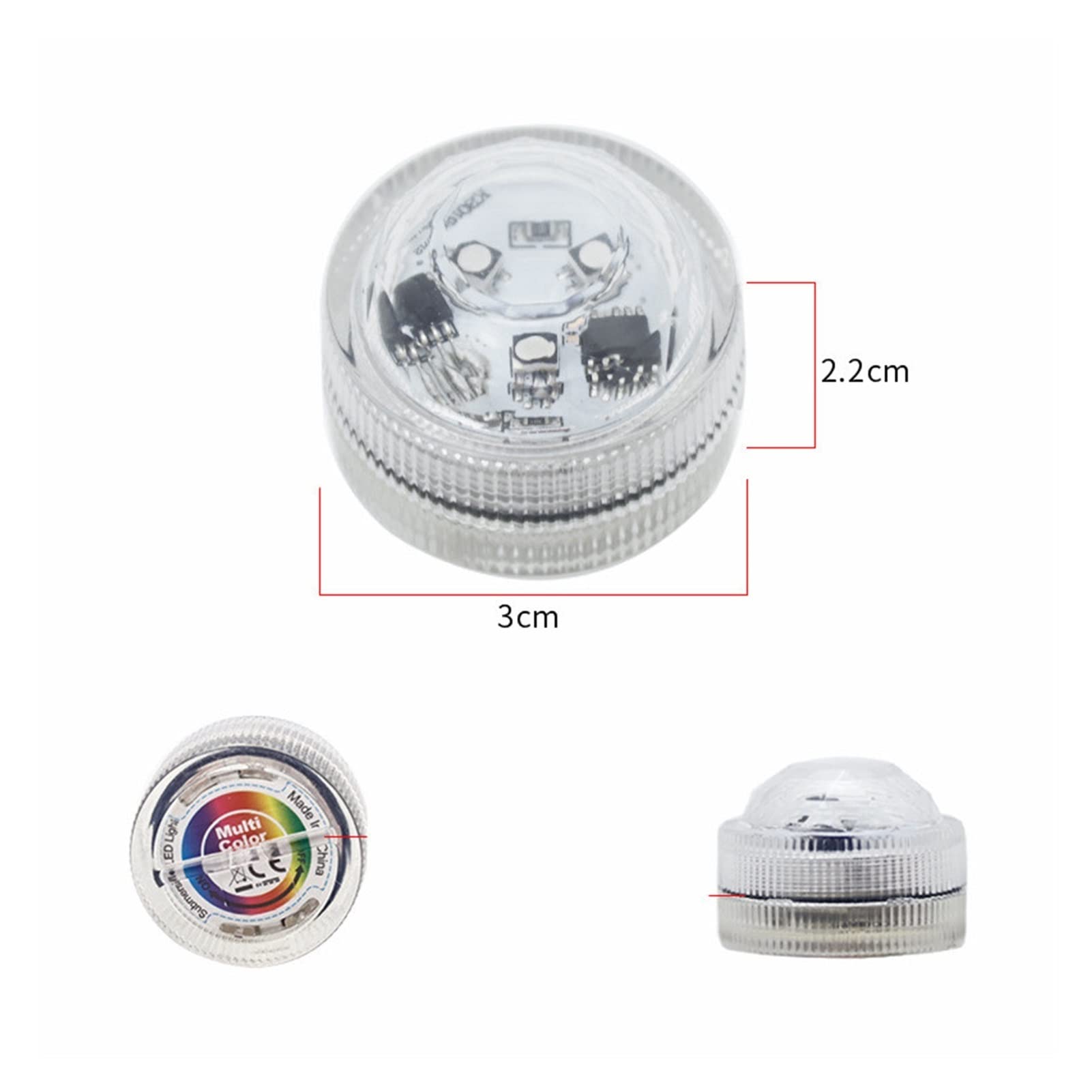 Control remoto de 21Key RGB Luz sumergible IP68 Fiesta la natación del tazón lámpara noche subacuática que funciona con baterías(7 Lamps 1 Controller)