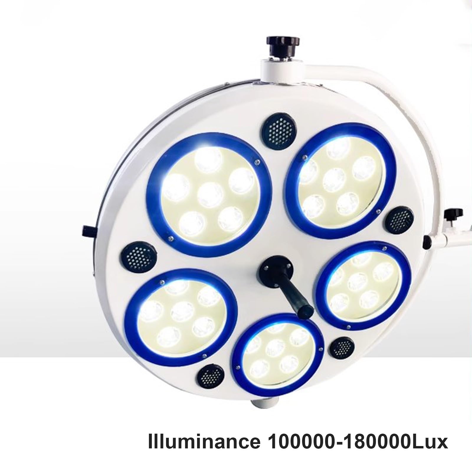 WXXZCE Lampa do Badań Lekarskich, Stojąca na Podłodze, 30 Diod LED, Lampa Bezcieniowa z Ruchomą Podstawą, Regulowana Jasność 100000-180000 Luksów, do Szpitali, Salonów Kosmetycznych, Lecznic dla Zwier