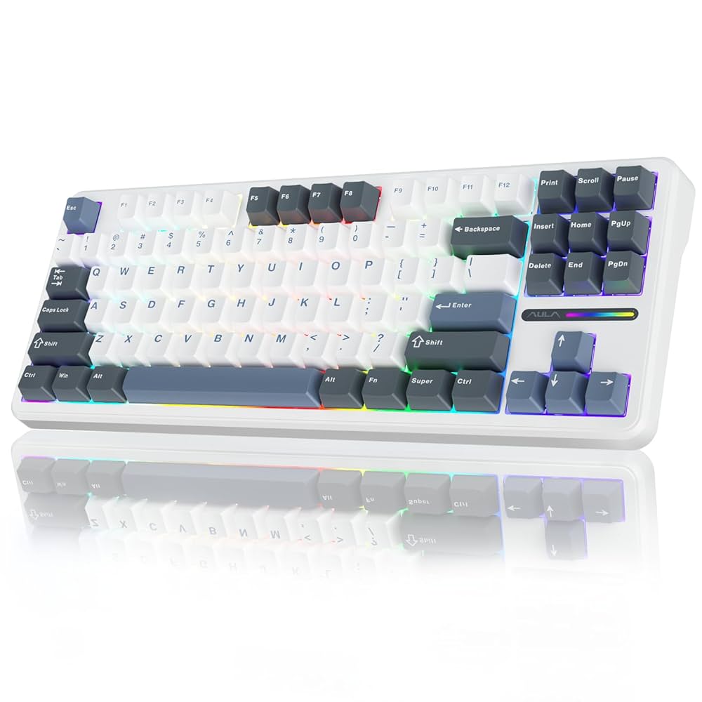 【新品未開封】AULA F87 RGB ワイヤレスゲーミングキーボード Amazon.com: AULA F87 Wireless Mechanical Keyboard, 75% TKL