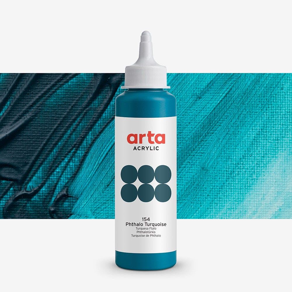 Arta Turquoise : Acrylic Paint : 250Ml : Phthalo : Highly Pigmented Colour For Students & Artists