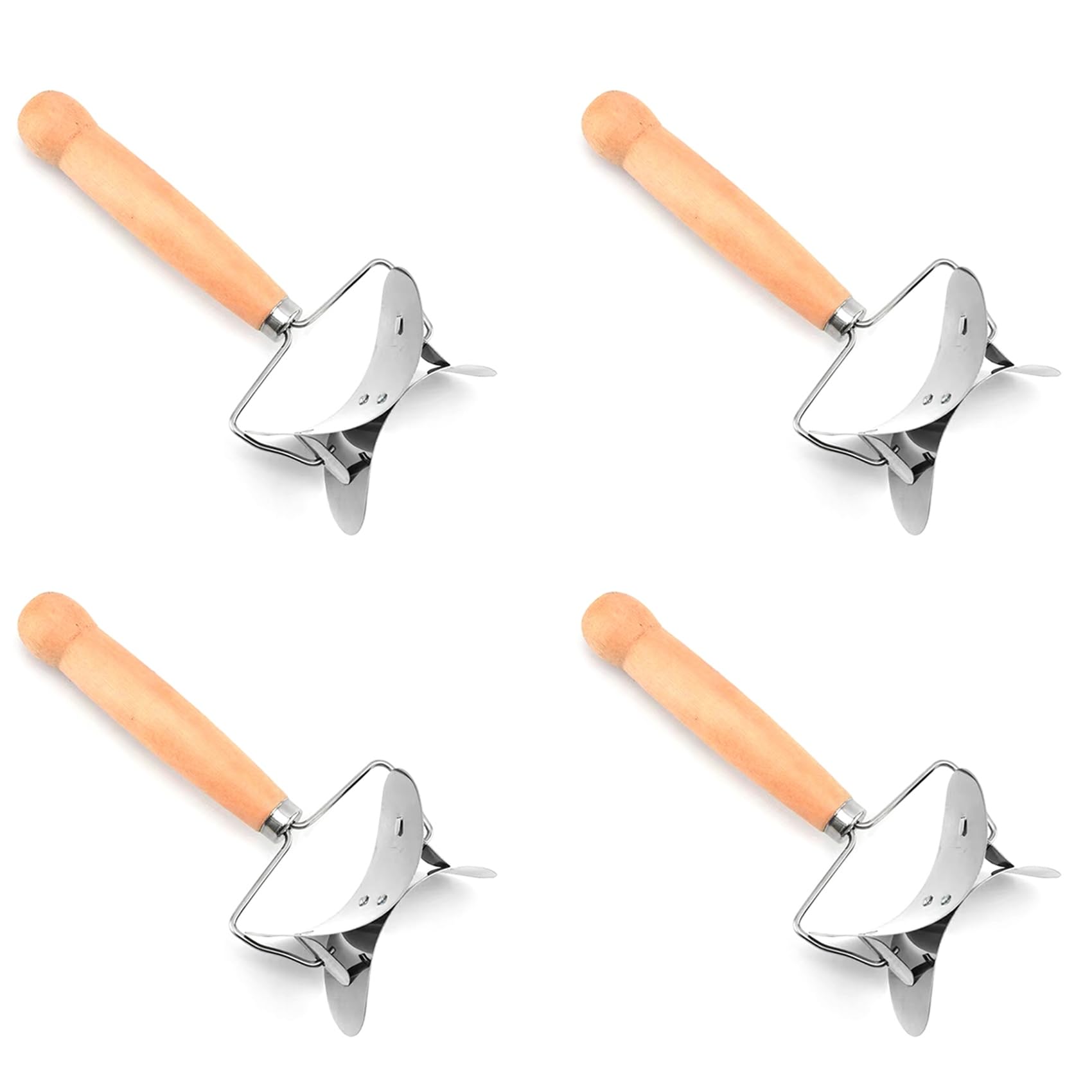 Hndhbfgrt 4X Stainless Steel Dumpling Wrappers Skin Dough Cutter Circle Roller Ravioli Dumpling Maker Cutter Pastry Cutting Tool