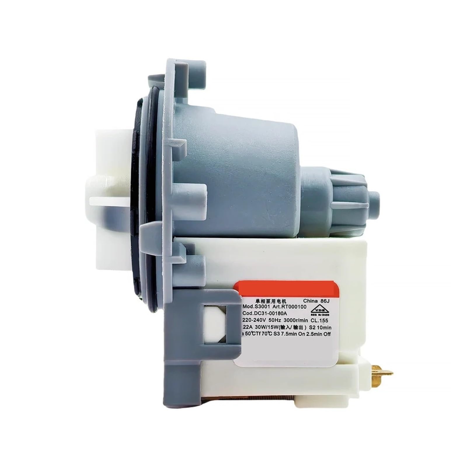 Washing Machine Drain Water Pump Assembly DC31-00180A 220-240V Drainage Motor Washer Parts，Compatible for Samsung