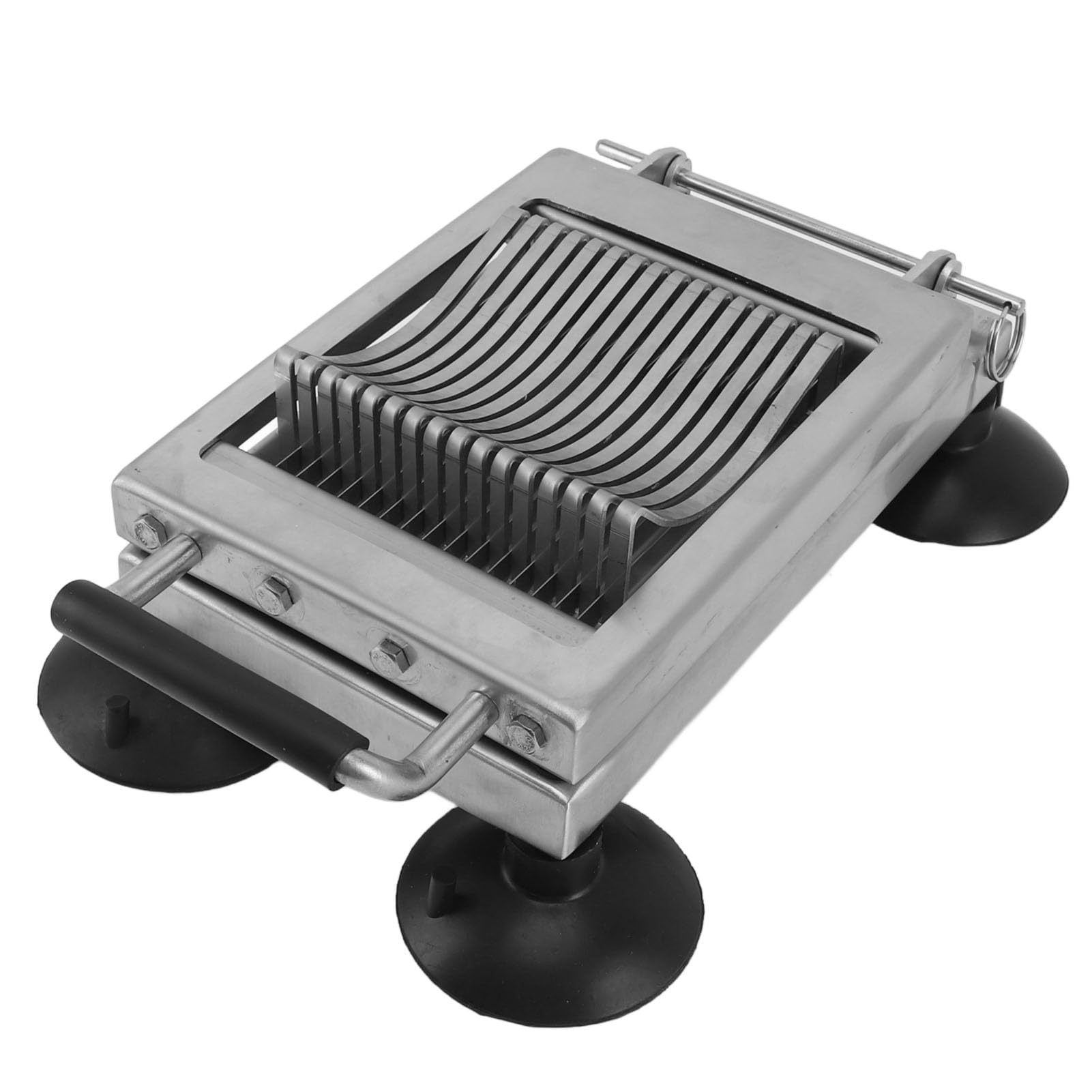 Cortador de verduras comercial de acero inoxidable, picador de alimentos manual profesional de alta resistencia con 4 ventosas antideslizantes para restaurante, cocina, ser (6,5 mm)