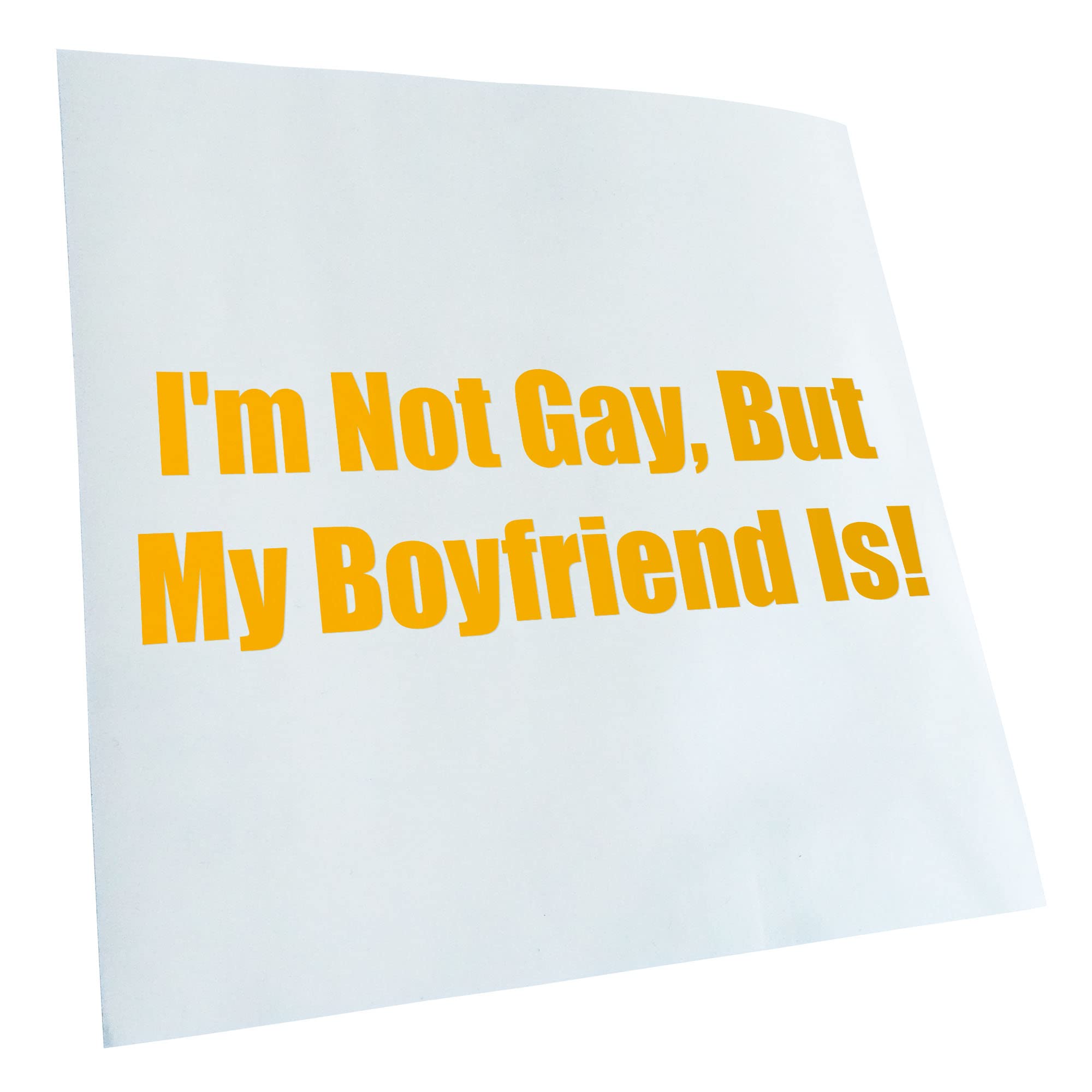 Kiwistar - Car Sticker - Yellow - 20 x 7 cm I'm Not Gay, but My Boyfriend - Rear Window Car Sticker Weatherproof for Car Truck Moped Truck - Sticker Exterior Self-Adhesive Tuning Accessories for