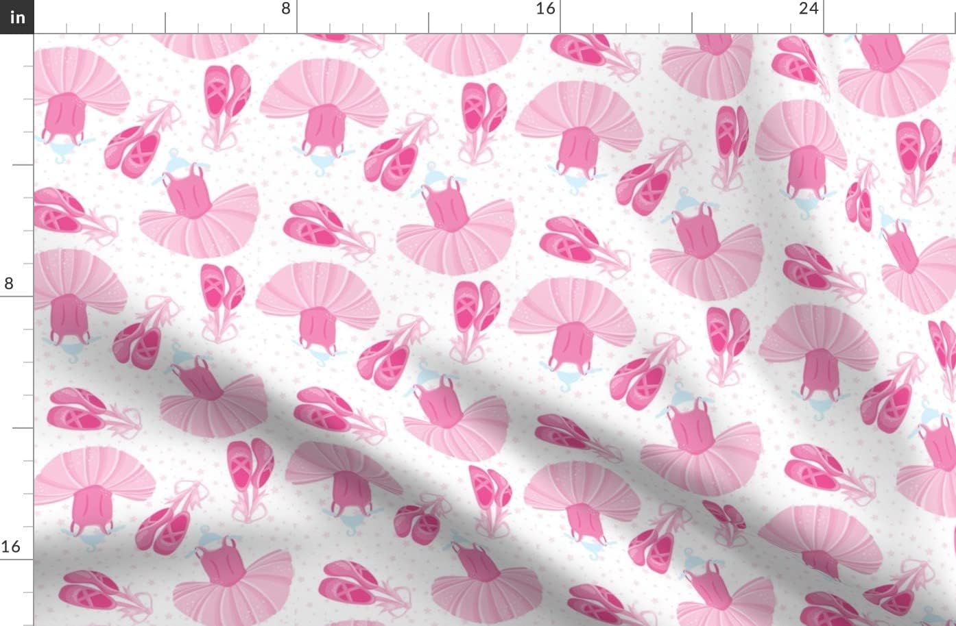 Spoonflower Fabric - Ballerina Tutu Pink Girl Ballet Nursery Printed on Organic Cotton Sateen Fabric by The Yard - Sewing Quilting Apparel Home Decor