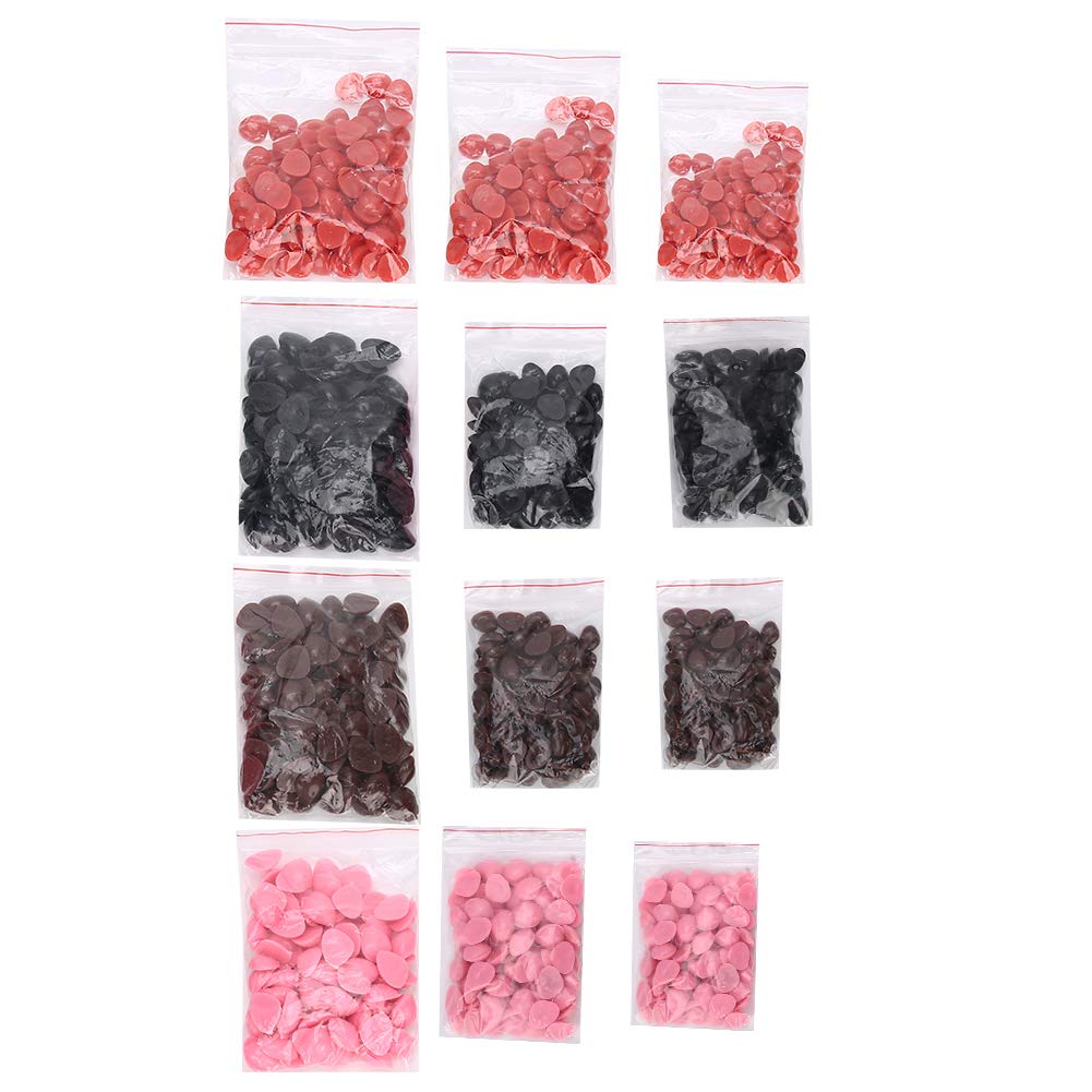 1200 Stück Puppennasen Kunststoff flach Simulation dreieckig DIY Teddybär Stofftier Zubehör (Dunkelgrau und Dunkelblau)