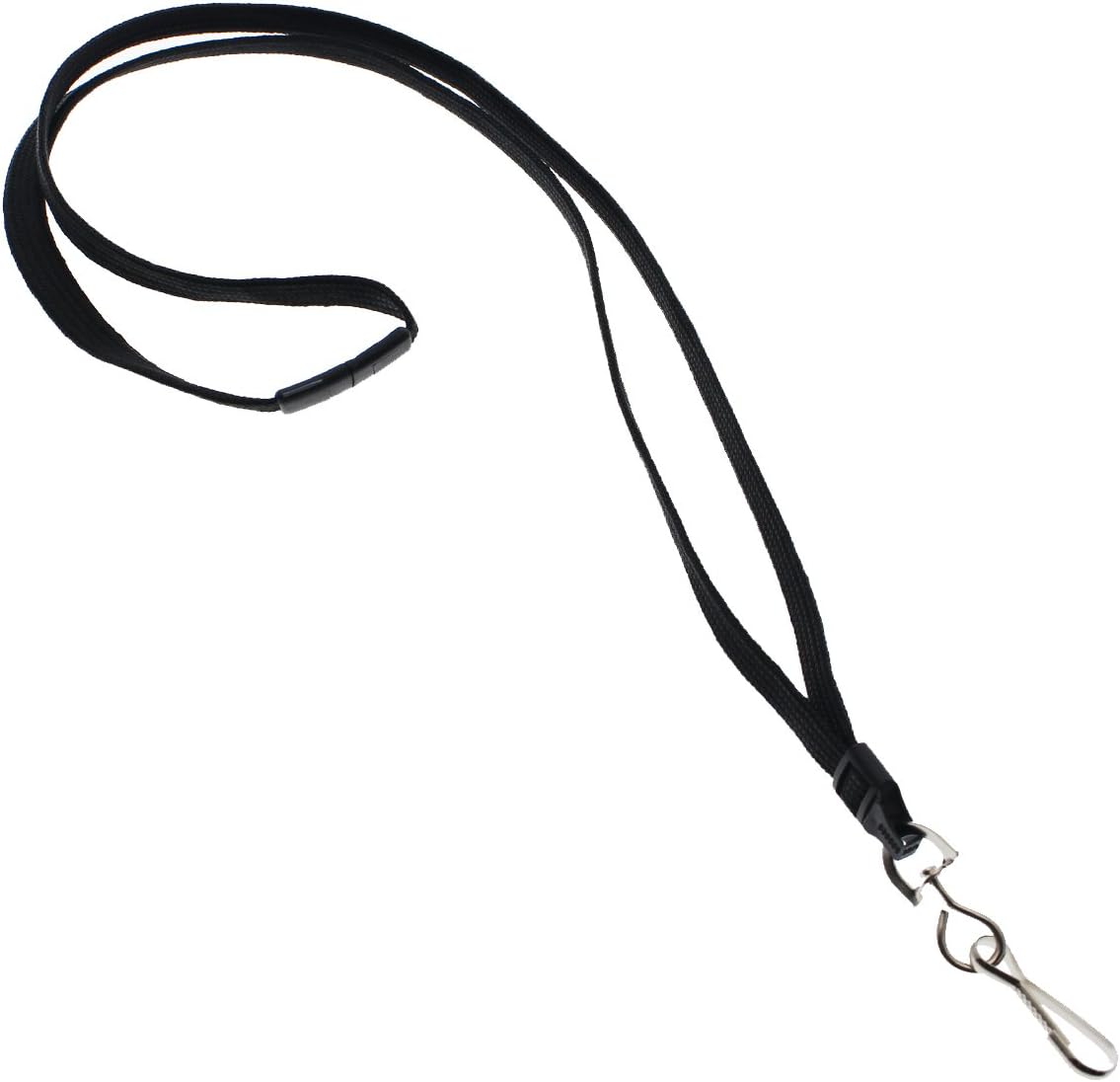 Specialist ID Bulk 25 Pack - Premium Flat Breakaway Lanyards for ID Badges & Badge Holders - 3/8" Wide Woven Safety Lanyard with Metal Swivel Hook for Teachers, Students, Cruise, Office (Black) - Image 3