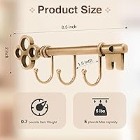 Vista 3 de Classic Wall Mounted Key Holder Hook Rack, Vintage Key Rack for Entryway (Gold)