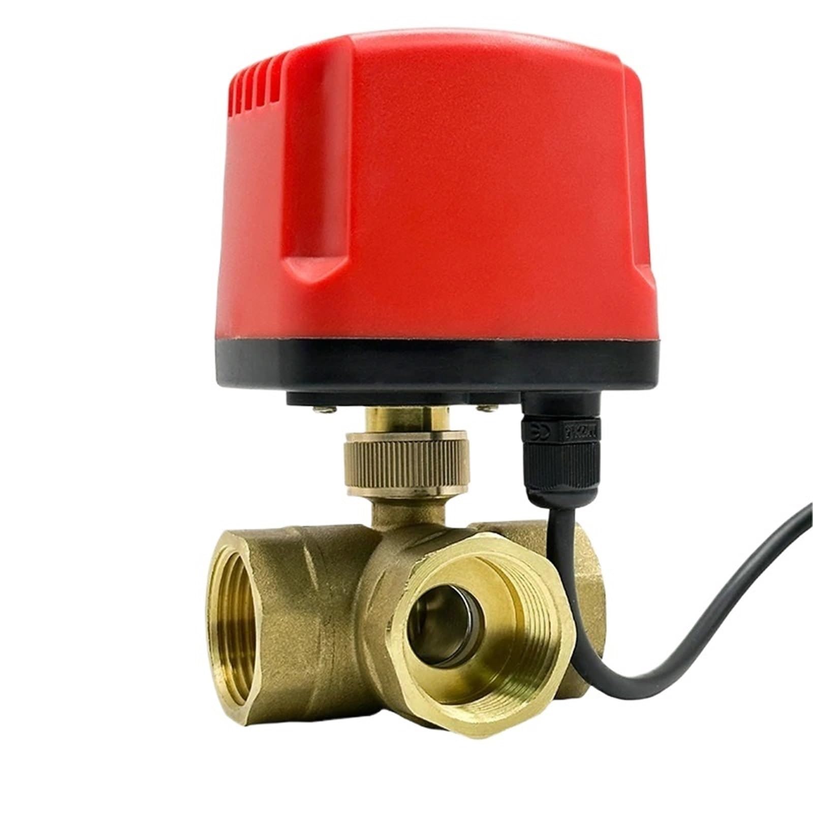 Valvola a sfera motorizzata impermeabile a tre vie da 1/2", 3/4", 1", 2", in ottone, a tre fili, a due controlli(1-1/2",T TYPE_220AC_CR04)