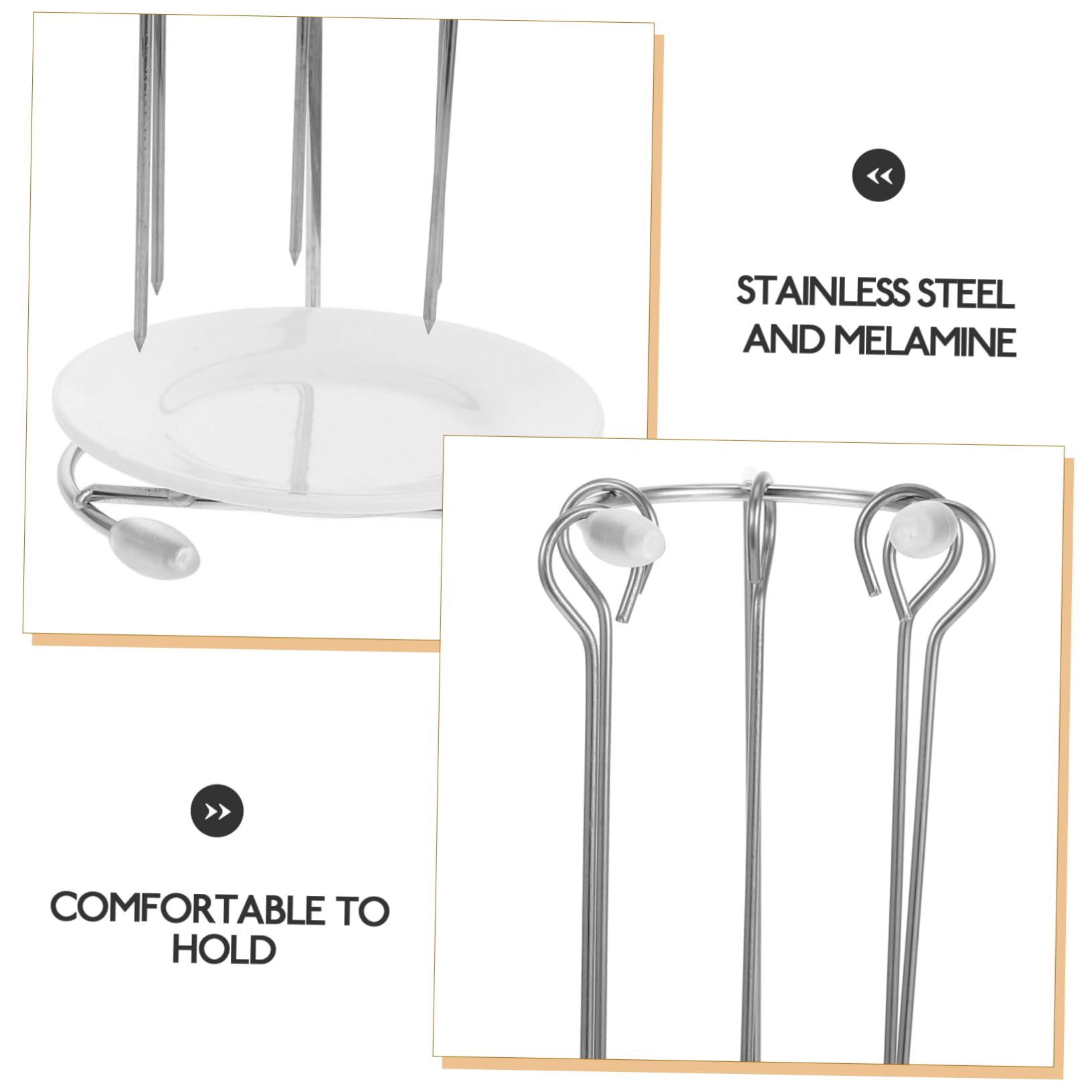 iplusmile Supporto Spiedini per Barbecue in Acciaio Inox Resistente, Griglia Verticale per Kebab Versatile, Utensili da Cucina Portatili per Grigliate All’aperto e Picnic