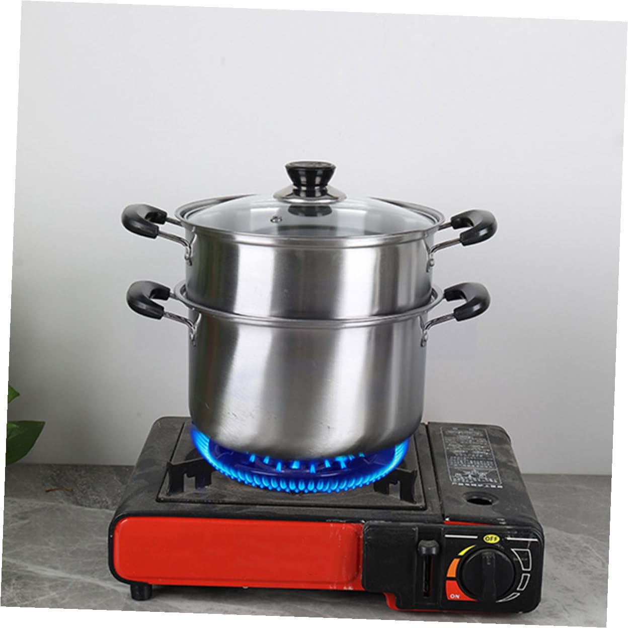 Olla Vaporera de Acero Inoxidable para Casa Cesta de Vapor y Tapa, Adecuado para Cocinar al Vapor y Preparar Sopas Saludables