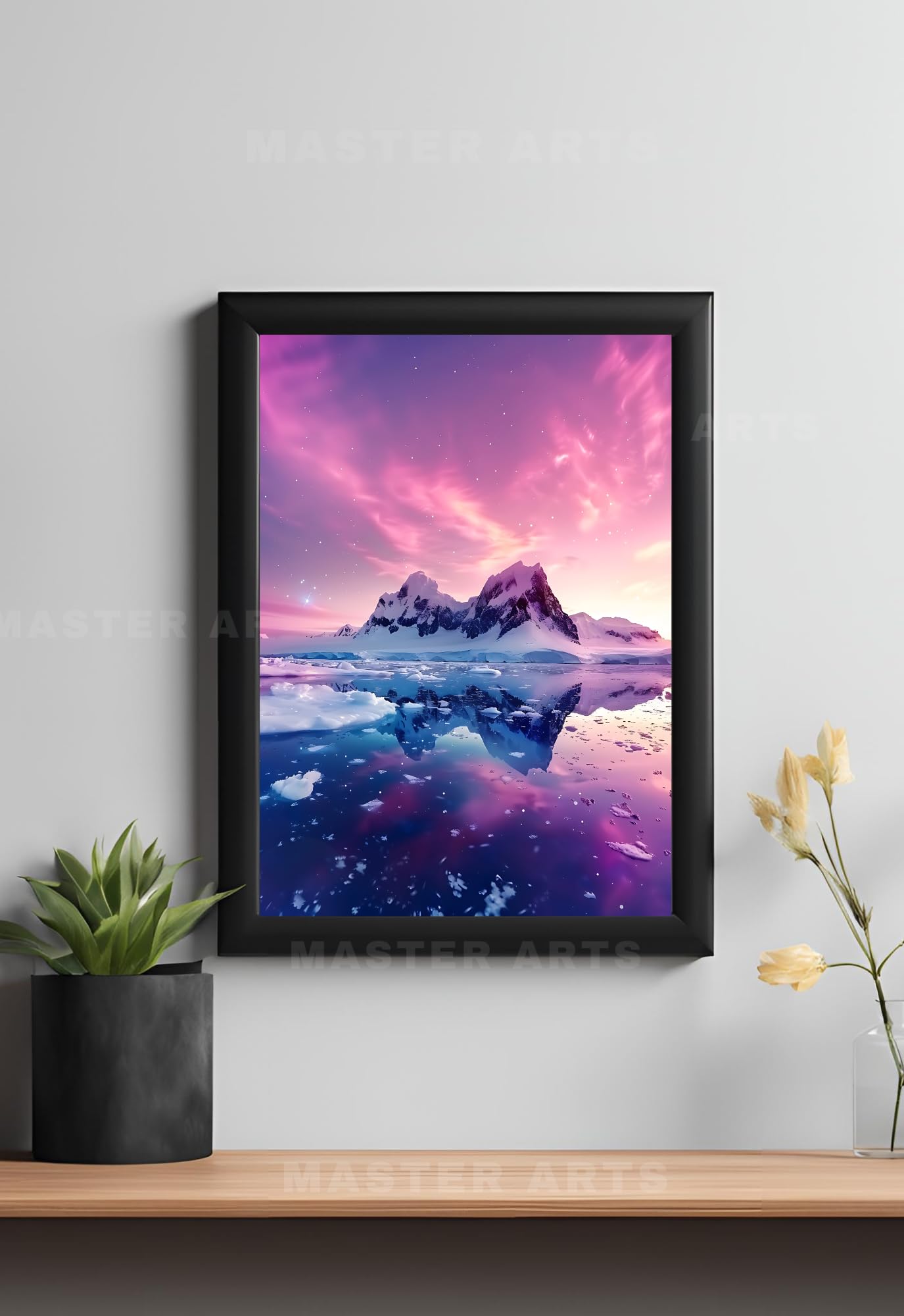 Master Flame Northern Lights Themed Aesthetic Wall Art Poster for Living Room, Home & Wall Decor - Poster without frame | Scenic | Aurora Borealis | Sky Greenland Nature (A3 UNFRAMED, AURORA-4)