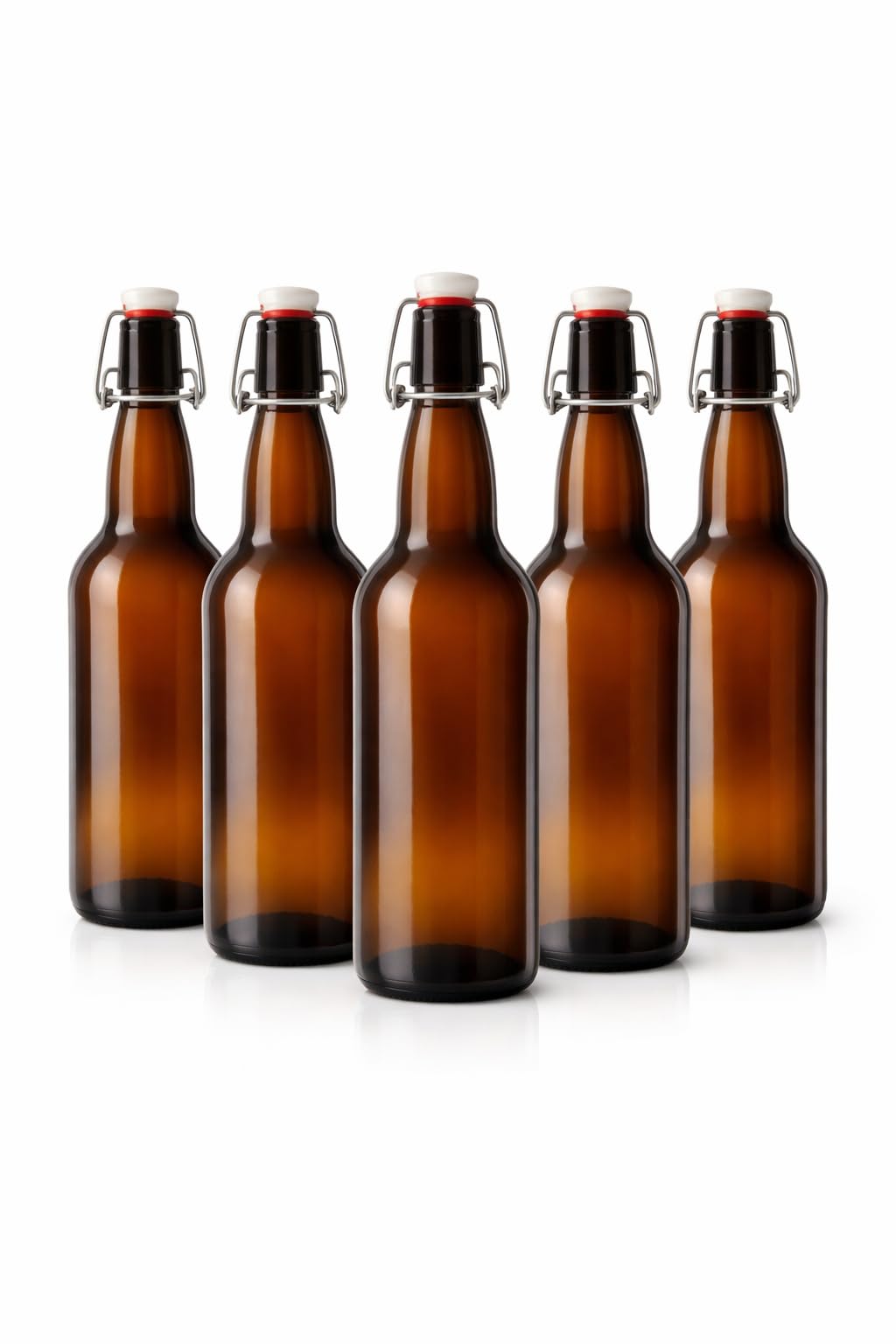 made in home Bottiglie basculanti Bottiglia basculante Bottiglie di vetro 500 ml Marrone con chiusura a leva per il riempimento autonomo Birra Bottiglia di birra (10)