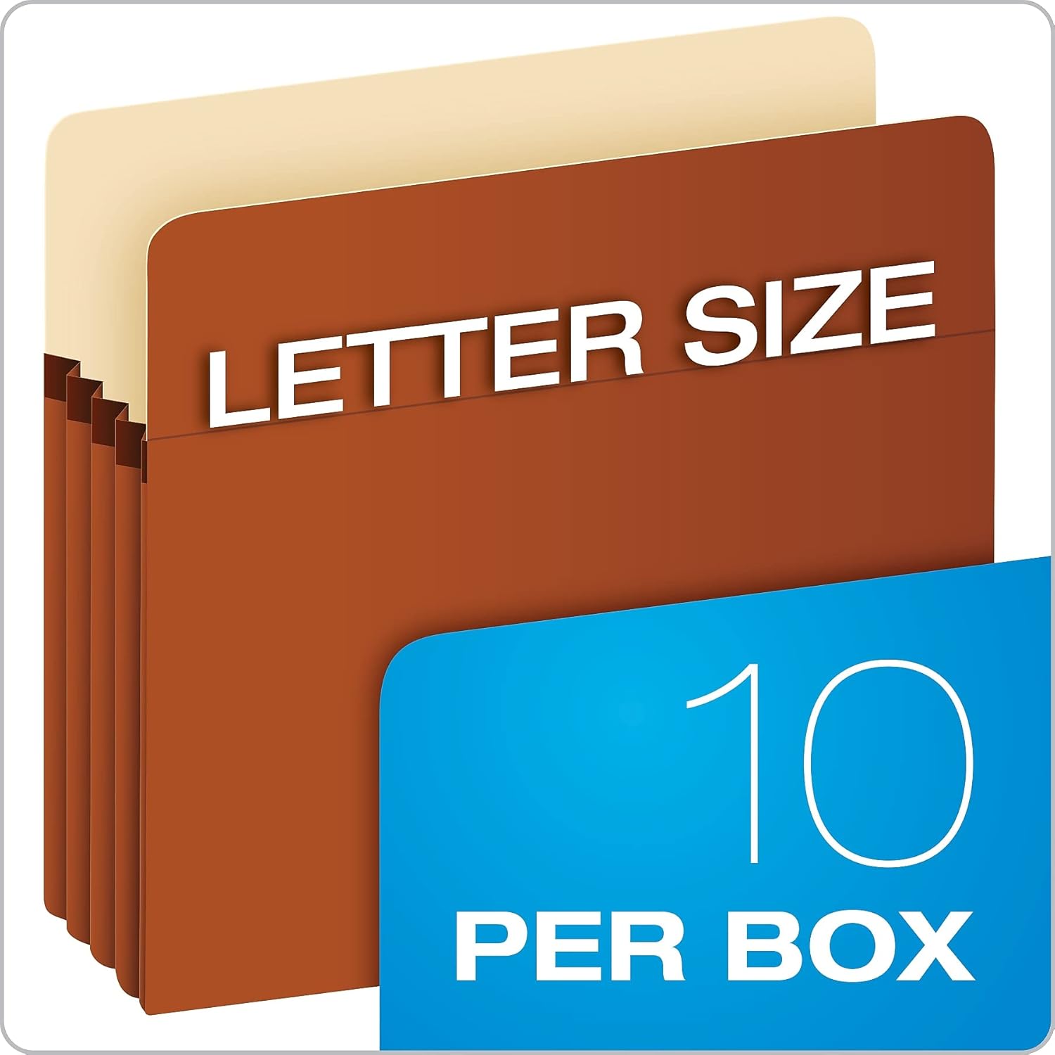 Pendaflex 1524EAM File Pockets,Anti-mold,3-1/2-Inch Exp,Letter,10/BX,Redrope