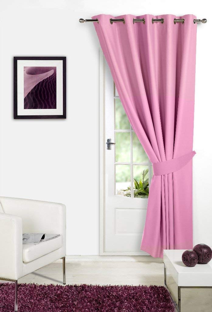 viceroy bedding PINK 66" Width x 84" Drop (Only 1 Panel), Supersoft Thermal Blackout DOOR EYELET/RING TOP Readymade Bedroom Curtain 'Winter Warm but Summer Cool