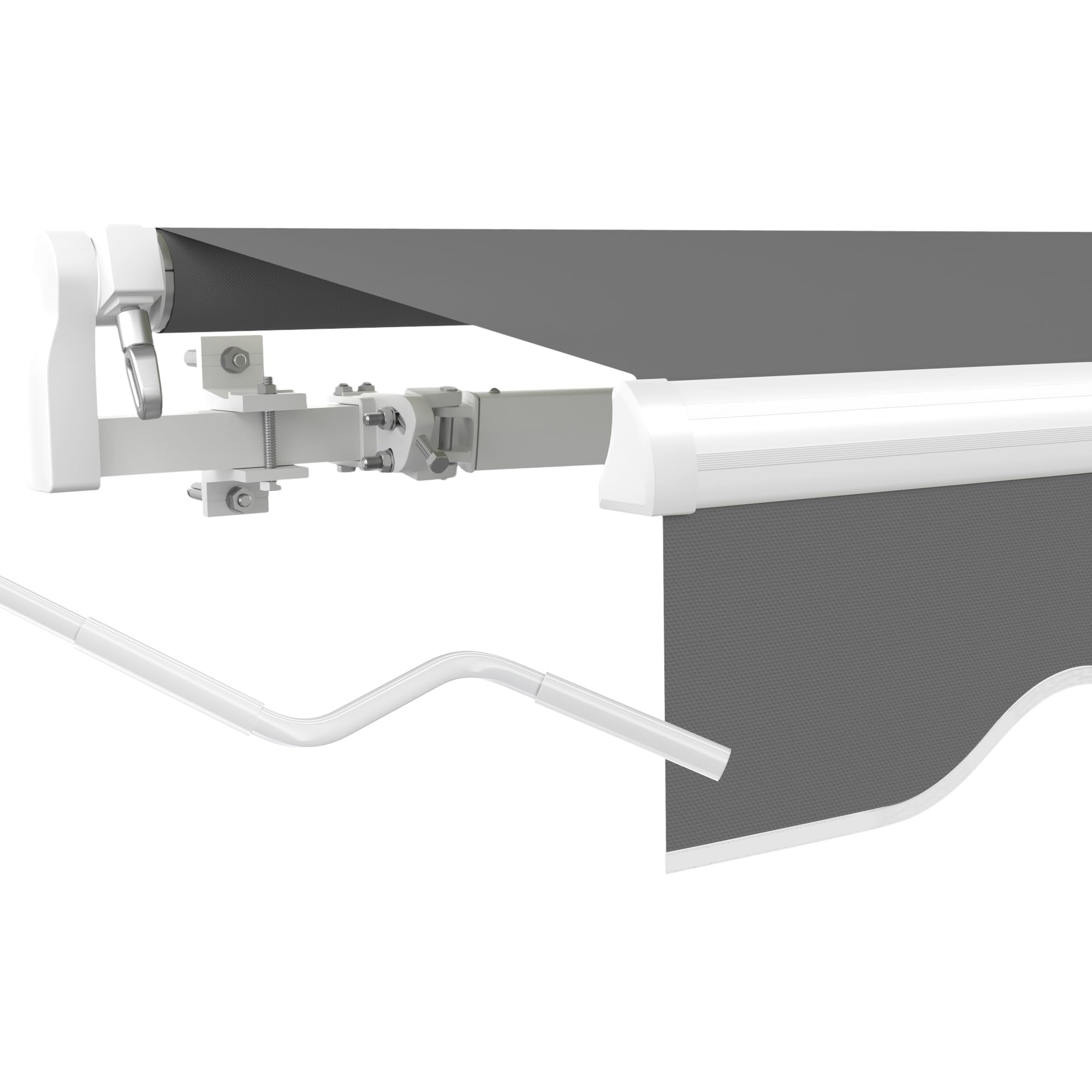 paramondo Gelenkarmmarkise Basic 2000 Markise Sonnenschutz Sichtschutz für Balkon & Terrasse, Vollständig zusammengebaut, 250 x 150 cm (Breite x Ausfall), Uni Anthrazit