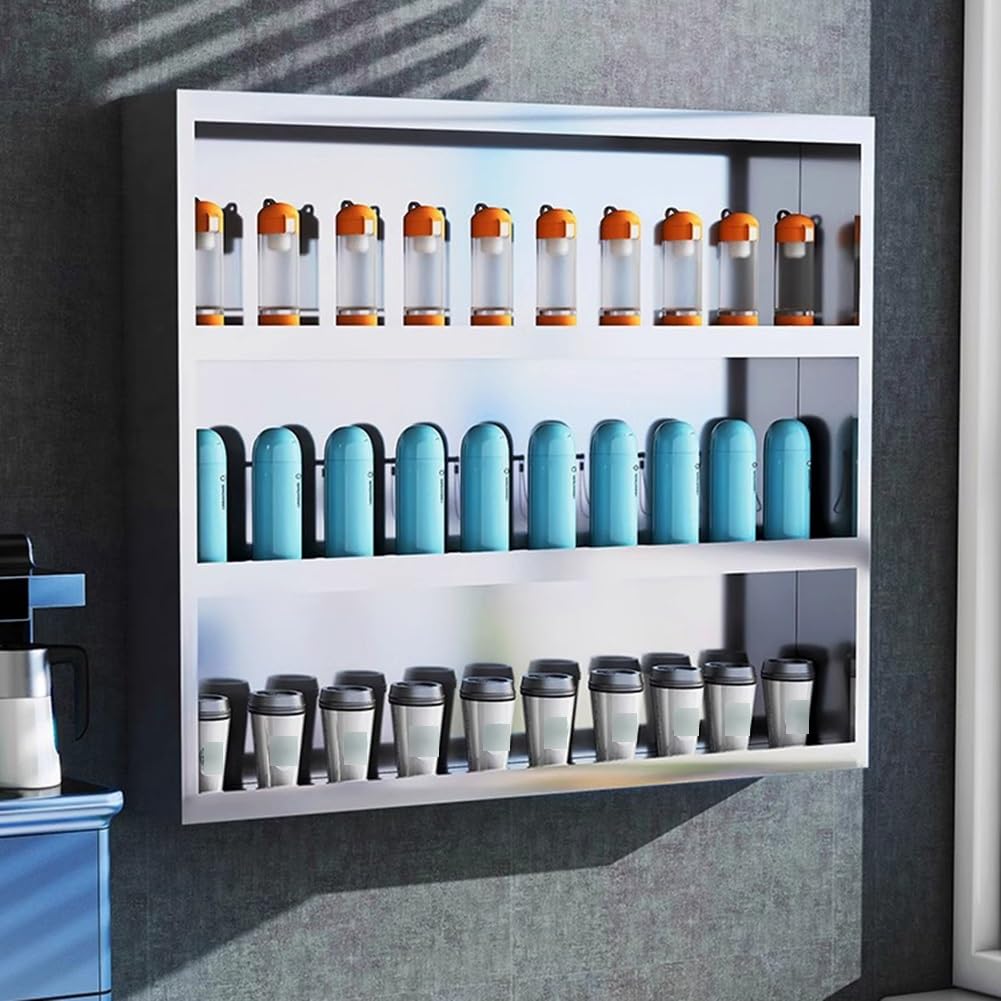 Support à Bouteilles D'eau En Acier Inoxydable - Étagère Autoportante 4 Ou 5 Niveaux - Organisateur Pour Cuisine, Bureau, Salle De Sport - Dimensions 40.5x23.6x59 Pouces - 10