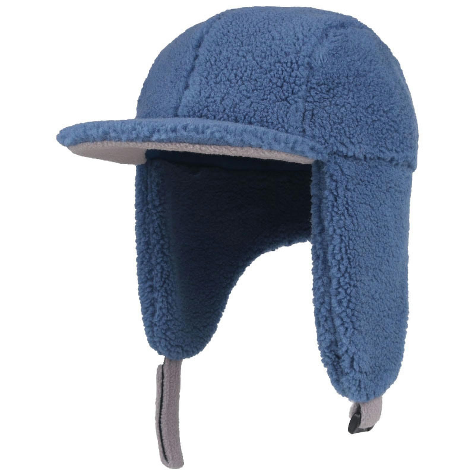 Gorro cálido para niños de franela azul, el abrazo más tierno y abrigado para el invierno