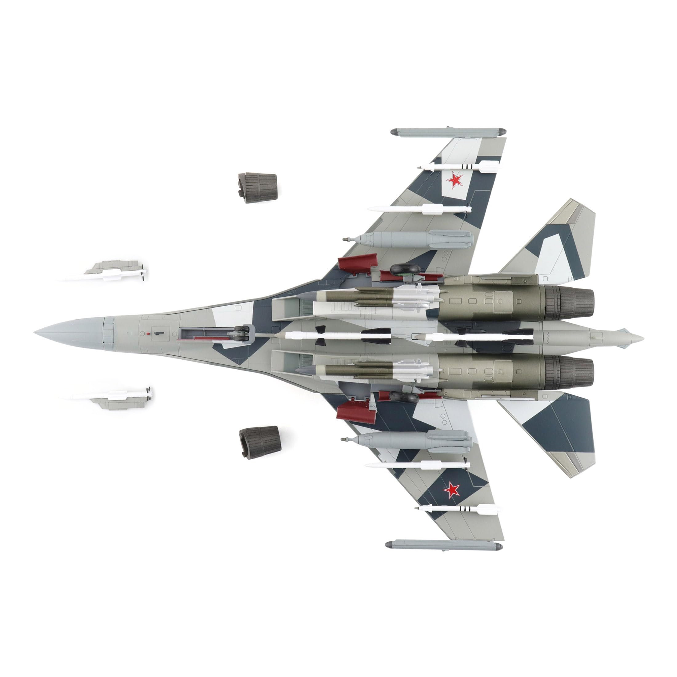 Hobby Master | Replica di aerei militari in scala 1:72 | Su-35 Flanker Prototype 904, Aeronautica militare russa (con 2 x pod ECM, 4 x R-77, 2 x KH-59, 2 x KH-31, 2 x KAB-1500L) | Modello HA5717