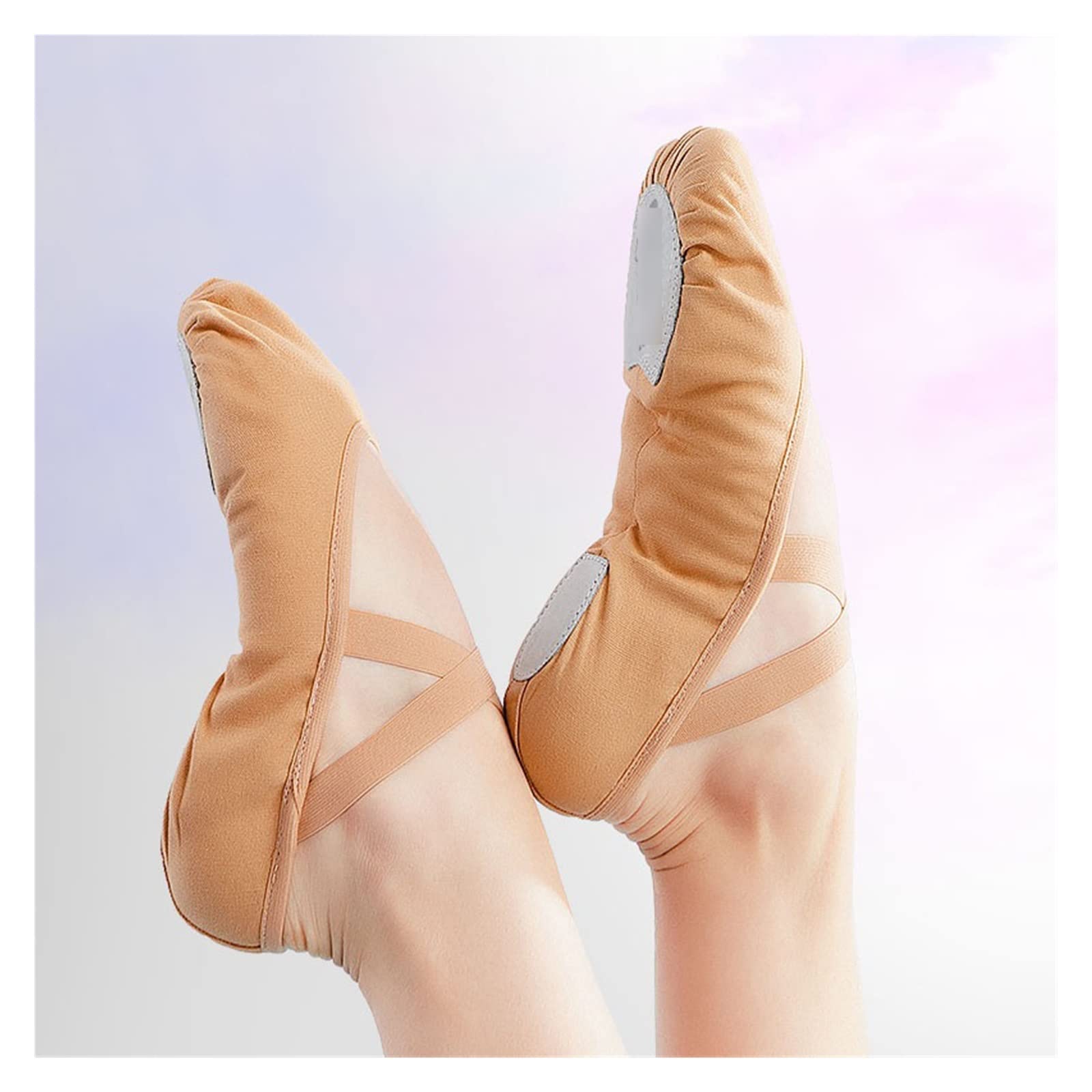 Zapatillas de Ballet para Mujer Danza Adultos Niños Zapatillas de Ballet Suela Blanda Zapatos de Entrenamiento de Danza de Lona Profesional para Ballet (Color : Pink, Shoe Size : 35) 2