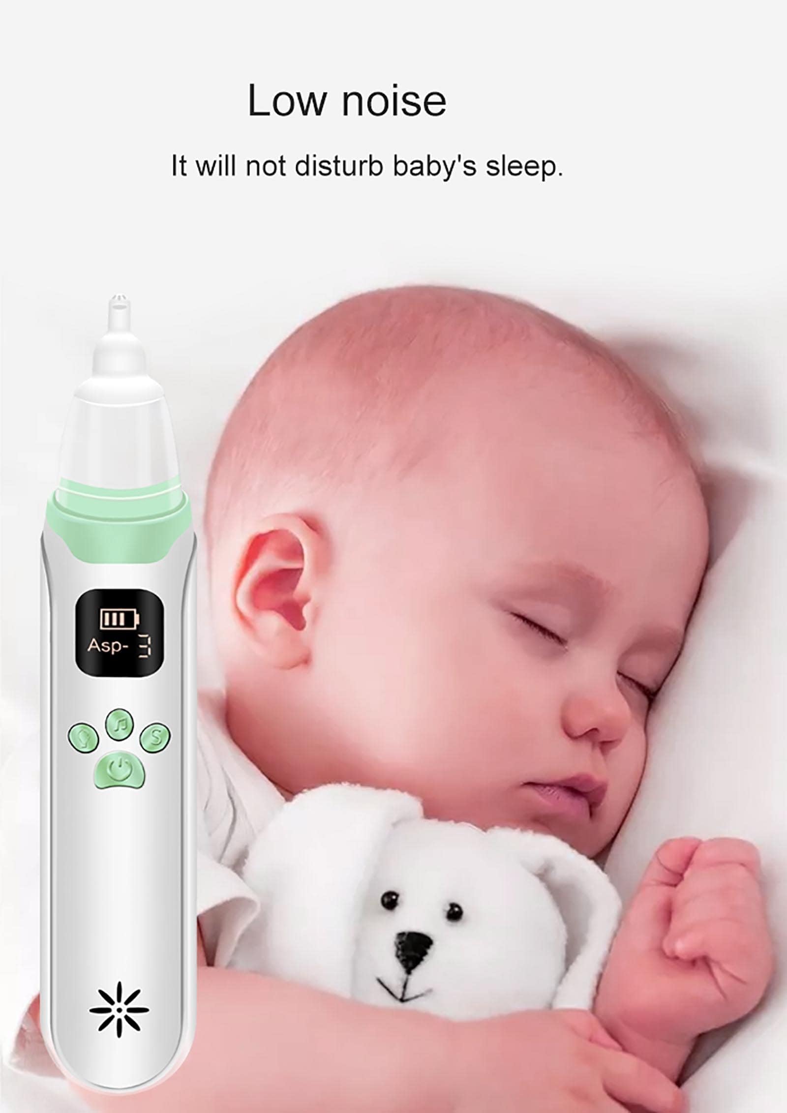 ELLENNE ASPIRATORE NASALE ELETTRICO RICARICABILE USB PER BAMBINI/NEONATI | ASPIRATORE NASALE ELETTRICO RICARICABILE CON USB PER BAMBINI E NEONATI ANTIMUCO