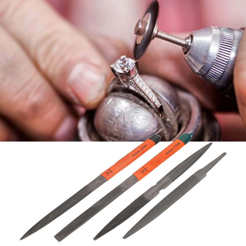 SYH&AQYE Juego de limas de Aguja de 4 Uds., Juego de talladores de Cera de Acero Inoxidable, Juego de Accesorios de Herramientas de procesamiento de joyería de Plata y Oro para Uso doméstico
