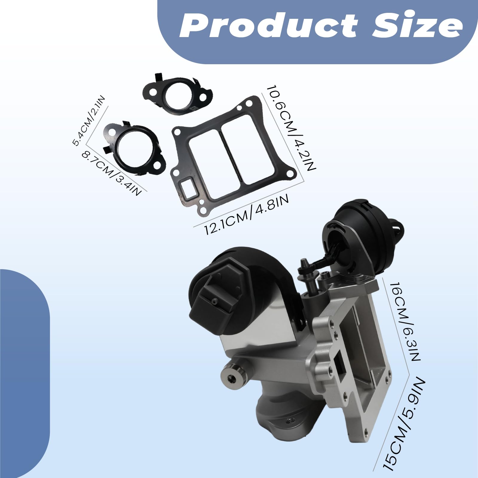 Kit Valvola AGR Raffreddatore Recircolo Gas di Scarico Compatibile per Volvo S60 II V70 3 XC60 XC70 II 36010128 Valvola EGR 31422378 360101