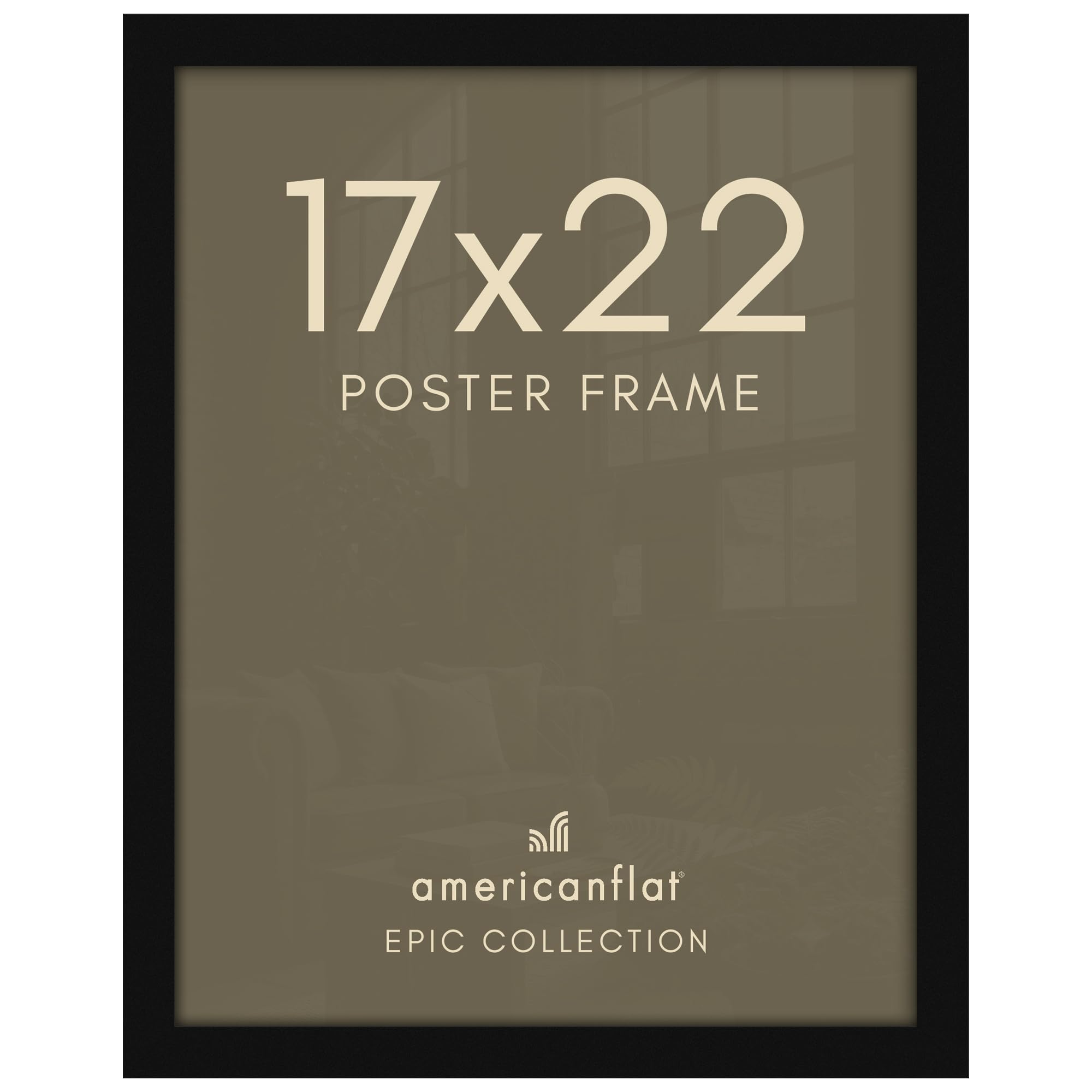 Americanflat 17x22 Poster Frame - Engineered Wood - Black