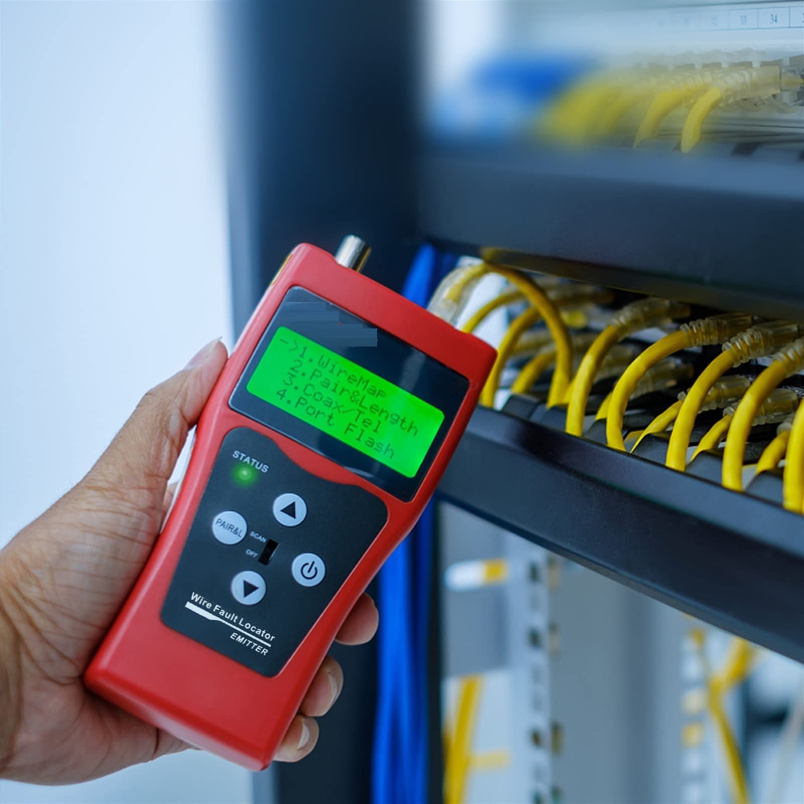 NF-308 Medida a la red Lan Cable de longitud del cable PRUEBA DE CONTINUIDAD DE LA PRUEBA DE ALAMBRE BNC RJ45 RJ11 Monitoreo del probador de cable Ethernet(NF-308-blue)