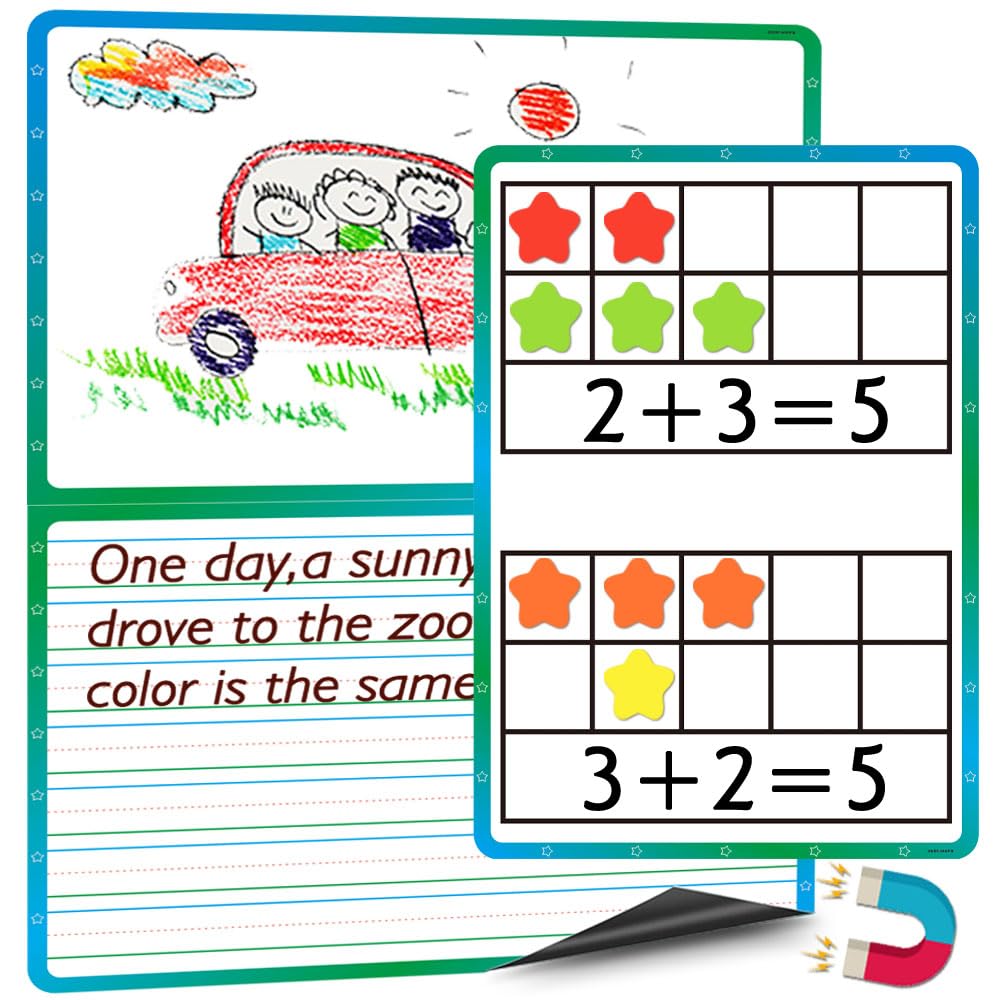 Giant Magnetic Draw Write Lined Paper for Whiteboard,Magnetic Dry Erase Handwriting Lined Paper for Classroom Whiteboard Writing Chart Kids, Kindergarten Classroom Homeschool Teaching Supplies