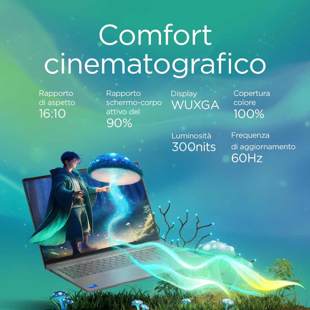 Lenovo IdeaPad Slim 5i Notebook 14" - Intel Core 7 240H, RAM 16GB, 1TB SSD, Grafica Intel Integrata, Display 14 pollici WUXGA (1920x1200) IPS, Windows 11 Home - Luna Grey