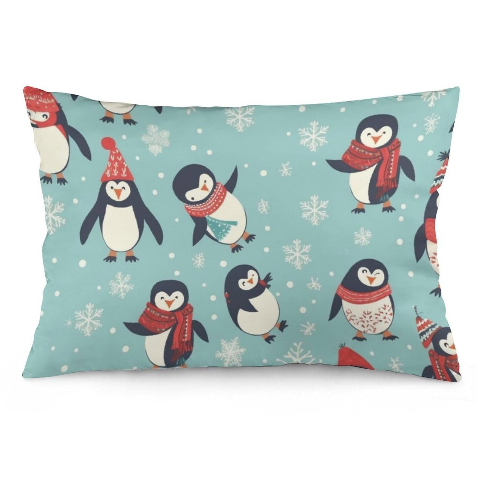NTVOWPZO 2 Pack Decoration Throw Pillow Covers 20"x30" Pillowcases Covers Winter Christmas Penguins Pillowcases Modern Farmhouse Home Decor Sofa Cushions Covers for Couch Bed Living Room