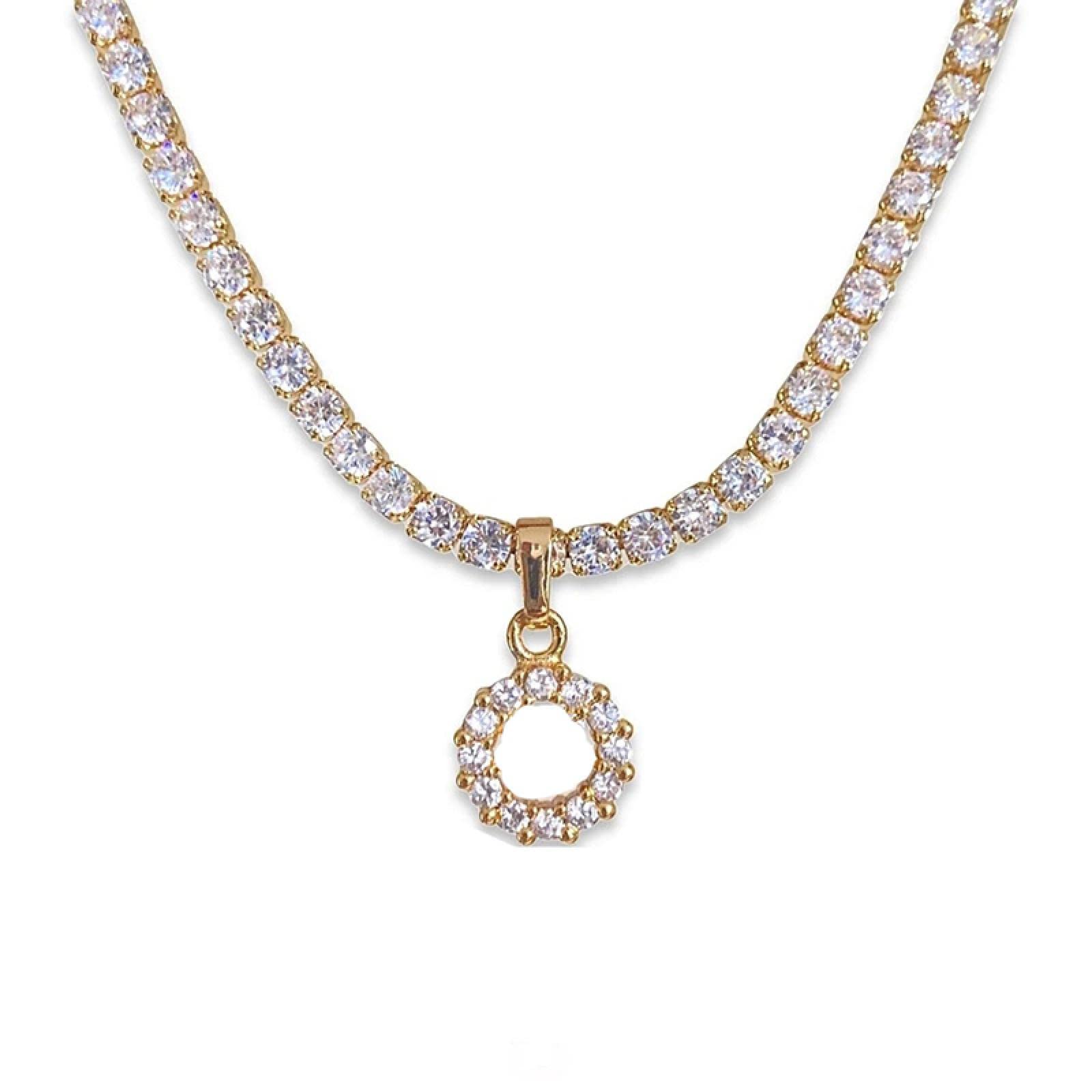 Collar de Cadena con Colgante Redondo de Cristal Brillante, Gargantilla de para Mujeres, Gargantilla Elegante, joyería para niñas (Azul a)