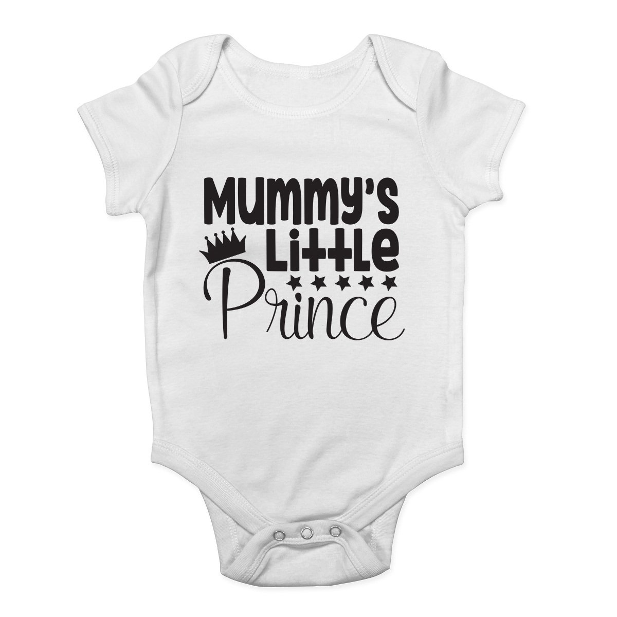 Mummy's Little Prince Cute Boys Baby Vest Bodysuit White