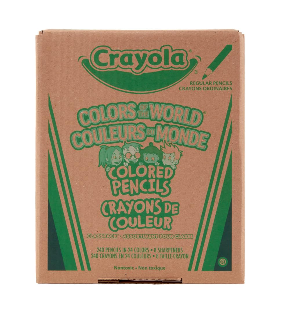 Crayola Colors of the World Buntstifte, Hautton, 240 Karat, Großpackung Buntstifte für Klassenzimmer, Lehrerbedarf, Geschenke | Klassenzimmer-Must-Haves, Lehrerbedarf, Großfarbstifte