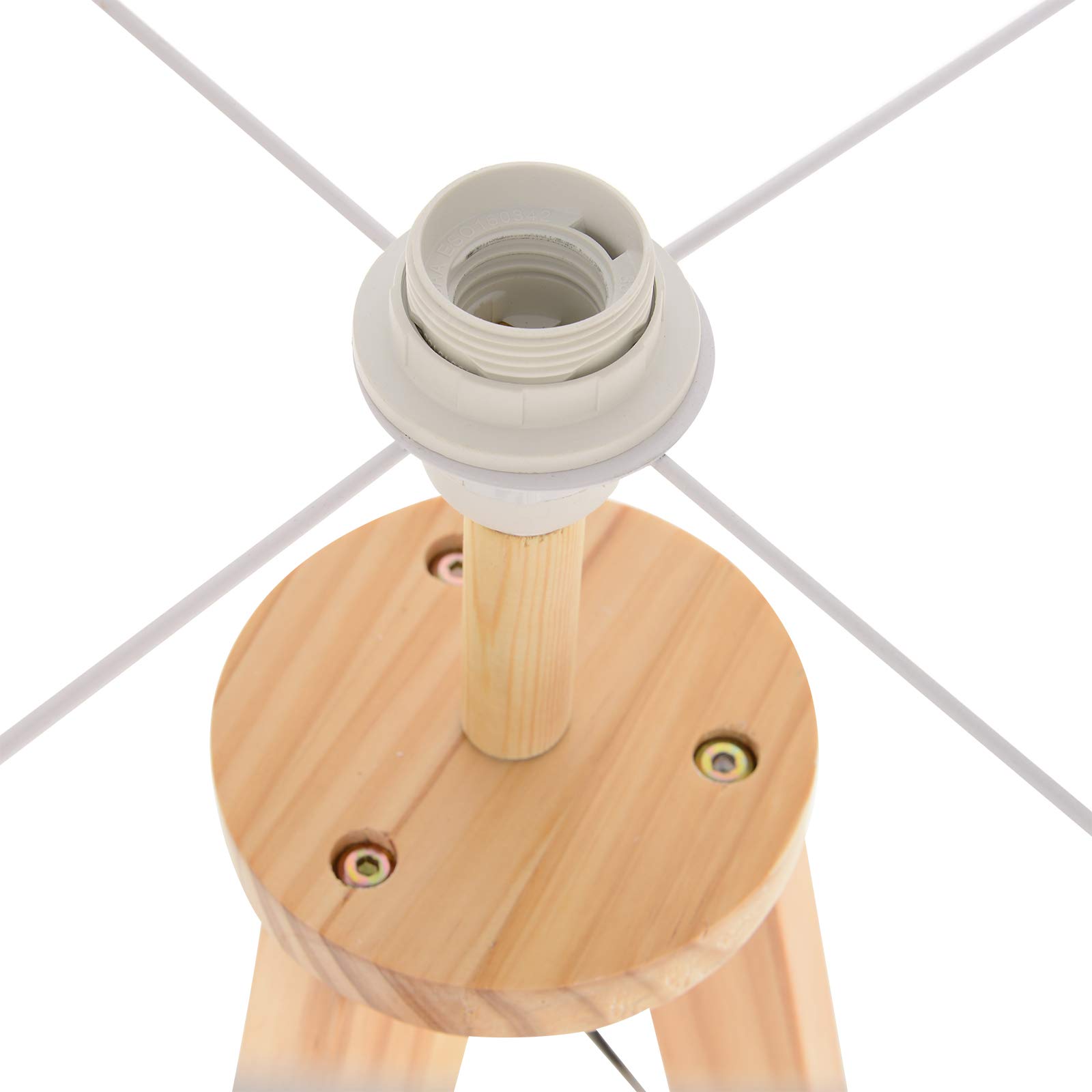 HOMCOM Lámpara de Pie Trípode con Estante Pantalla de Lino Beige y Natural | Lámpara de Salón, Interruptor de Pie, para Sala de Estar, Oficina, Dormitorio