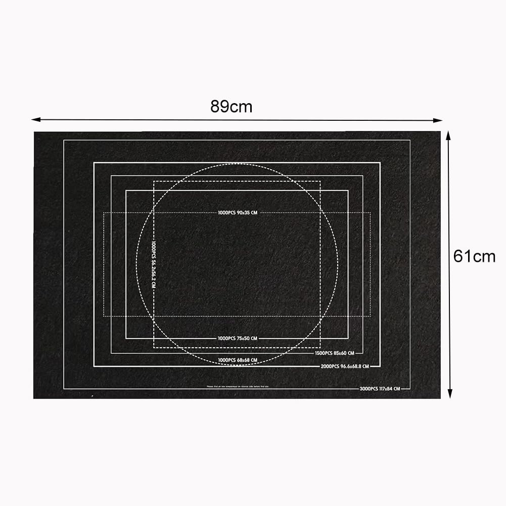 Tapis De Puzzle Enroulable 1500 Pièces – Feutre Noir Antidérapant – Stockage Et Transport Facile