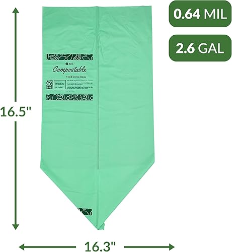 Miniatura 5 de Reli. Bolsas de compost de 2.6 galones (150 unidades)  ASTM D6400  Bolsas de basura compostables para restos de comida  Pequeñas bolsas de compost