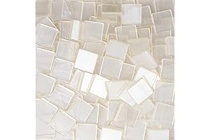 Captivating 1x1 cm Transparent White Resin Glass Tile Chips for Mosaic Masterpieces