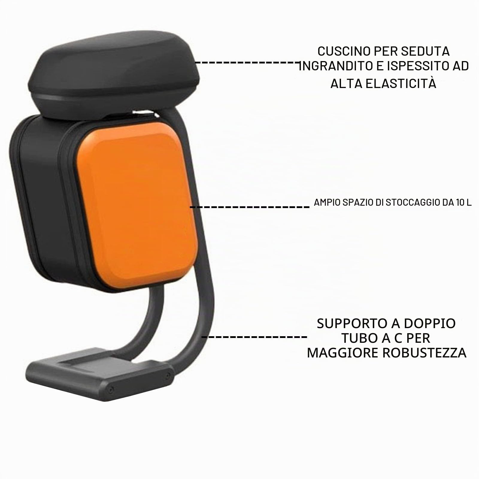 Sedile per scooter elettrico, compatibile con gli scooter Segway Ninebot ZT3 Pro, cuscini morbidi rinforzati con ampio vano portaoggetti da 10L