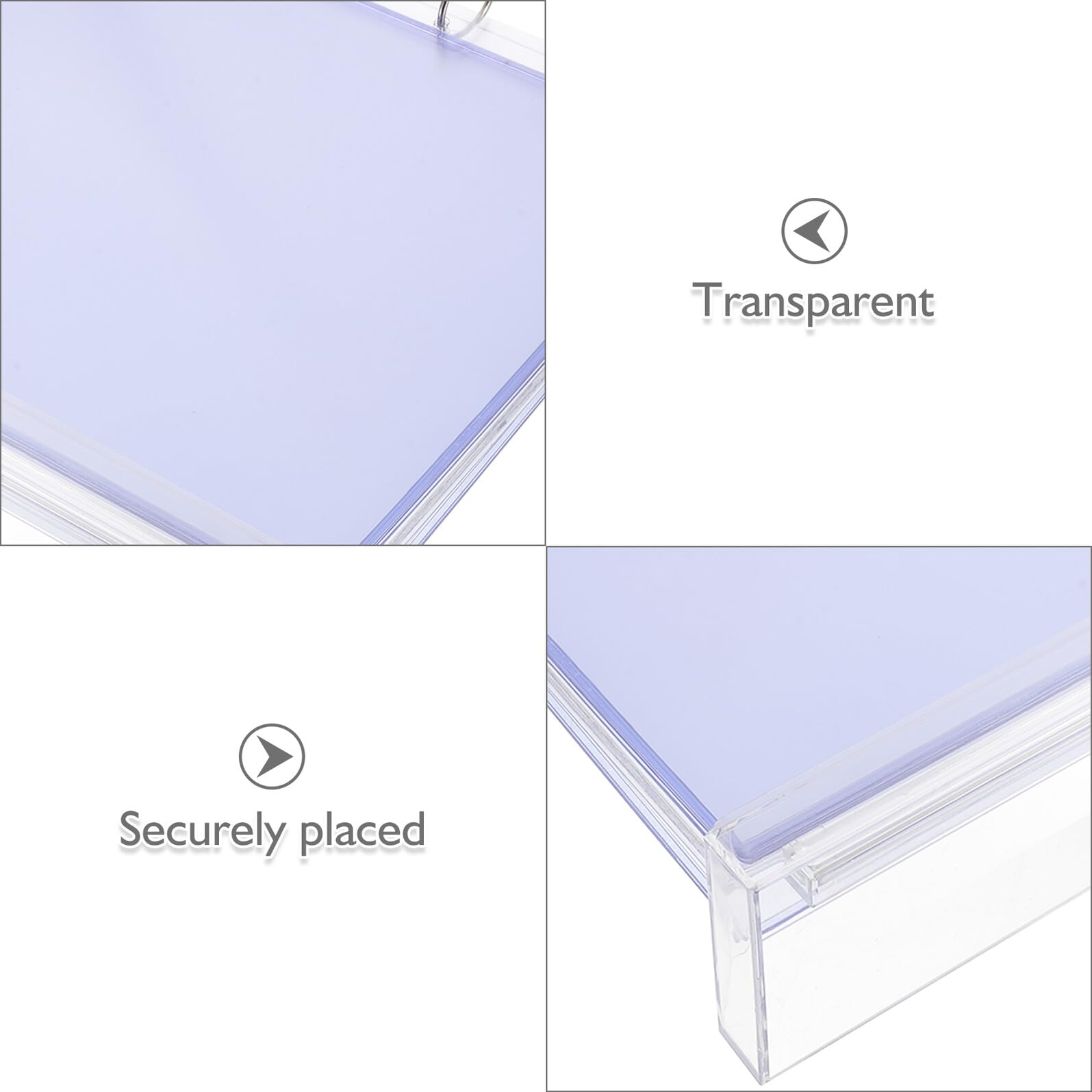 Espositore Menù Orizzontale in Plastica Trasparente 6 Portalistini Girevoli per Ufficio e Retail