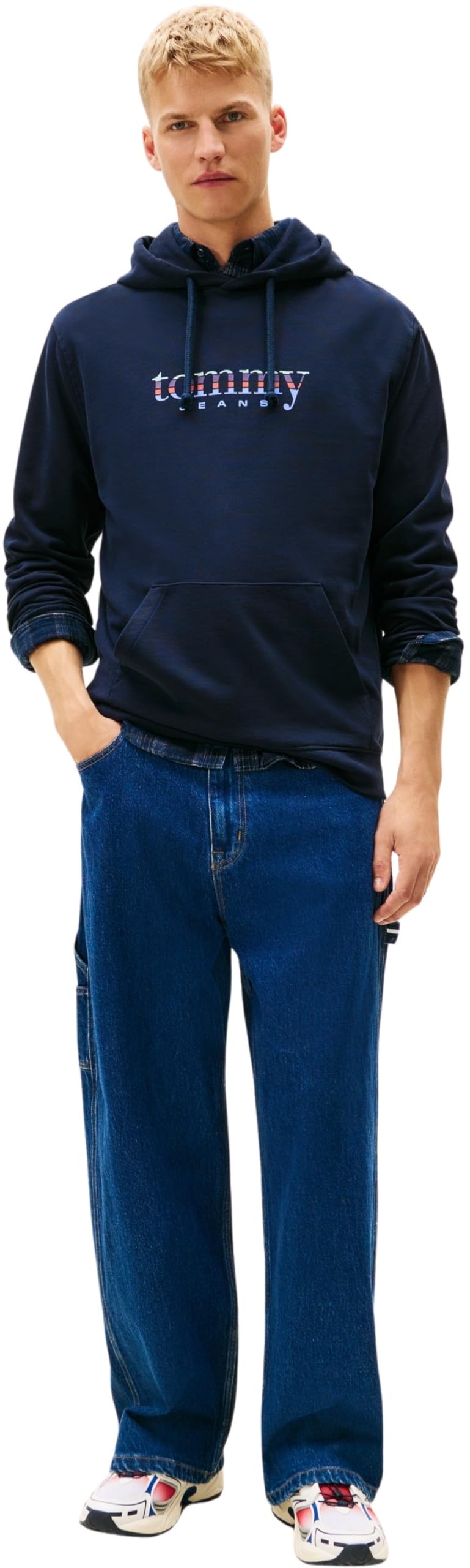 Tommy Jeans TJM Reg Entry DNA Play Hood Dm0dm22642 Sudadera con Capucha Hombre (Pack de 1)