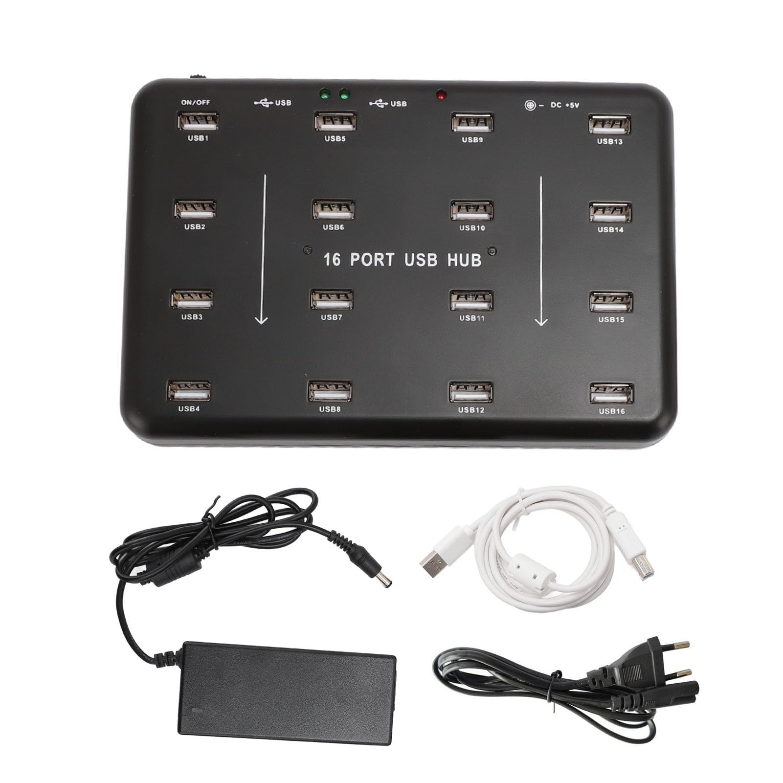 Quemador Clonador Duplicador de Unidad Flash USB, Concentrador USB de 16 Puertos, Copiadora de Unidad Flash USB 2.0, para Tarjeta SD TF, Unidad Flash USB, HDD (Enchufe de la UE)
