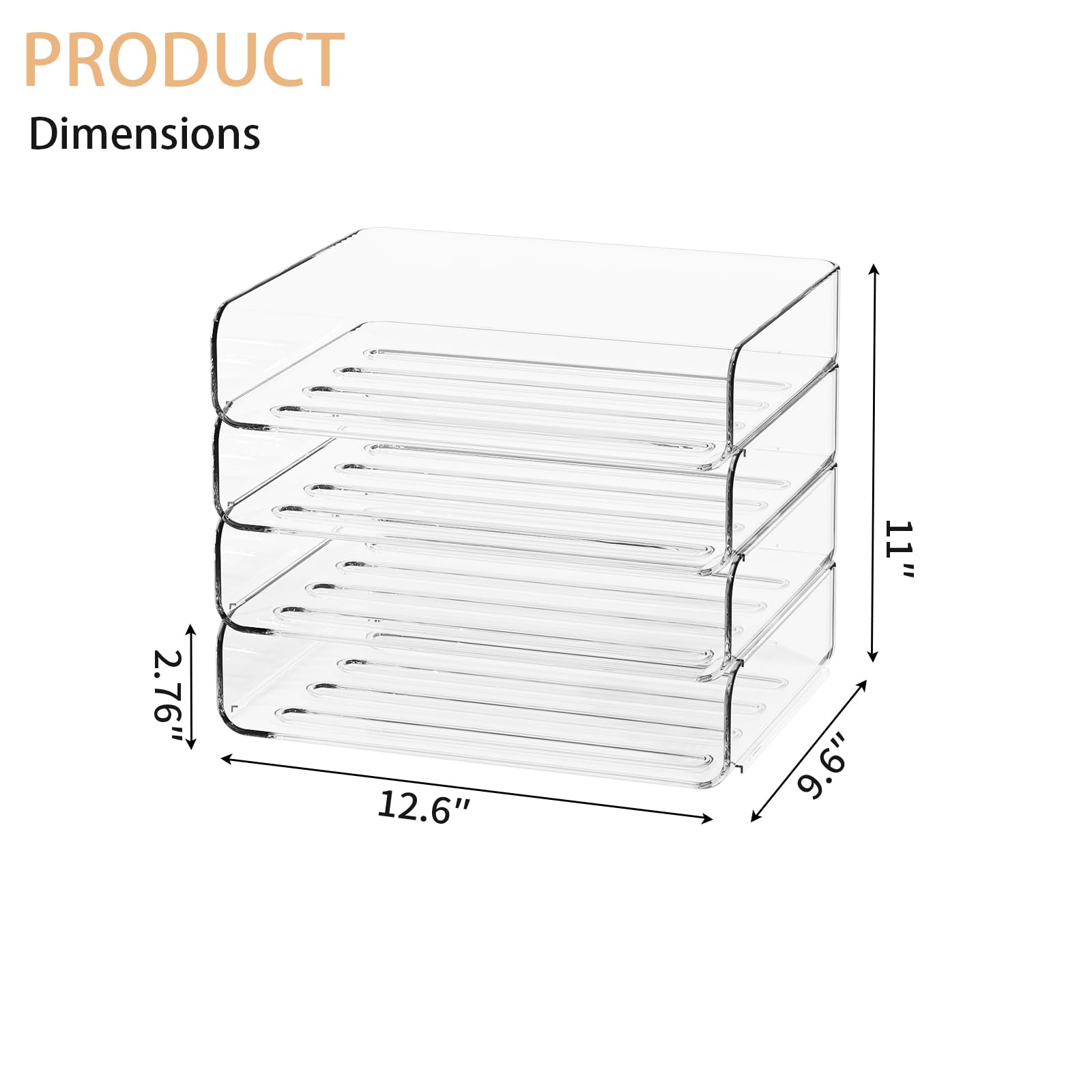 Aazon.co: FANXIYQ 4-Tier Acrylic Paper Tray Organizer - Low-Profile - View #5