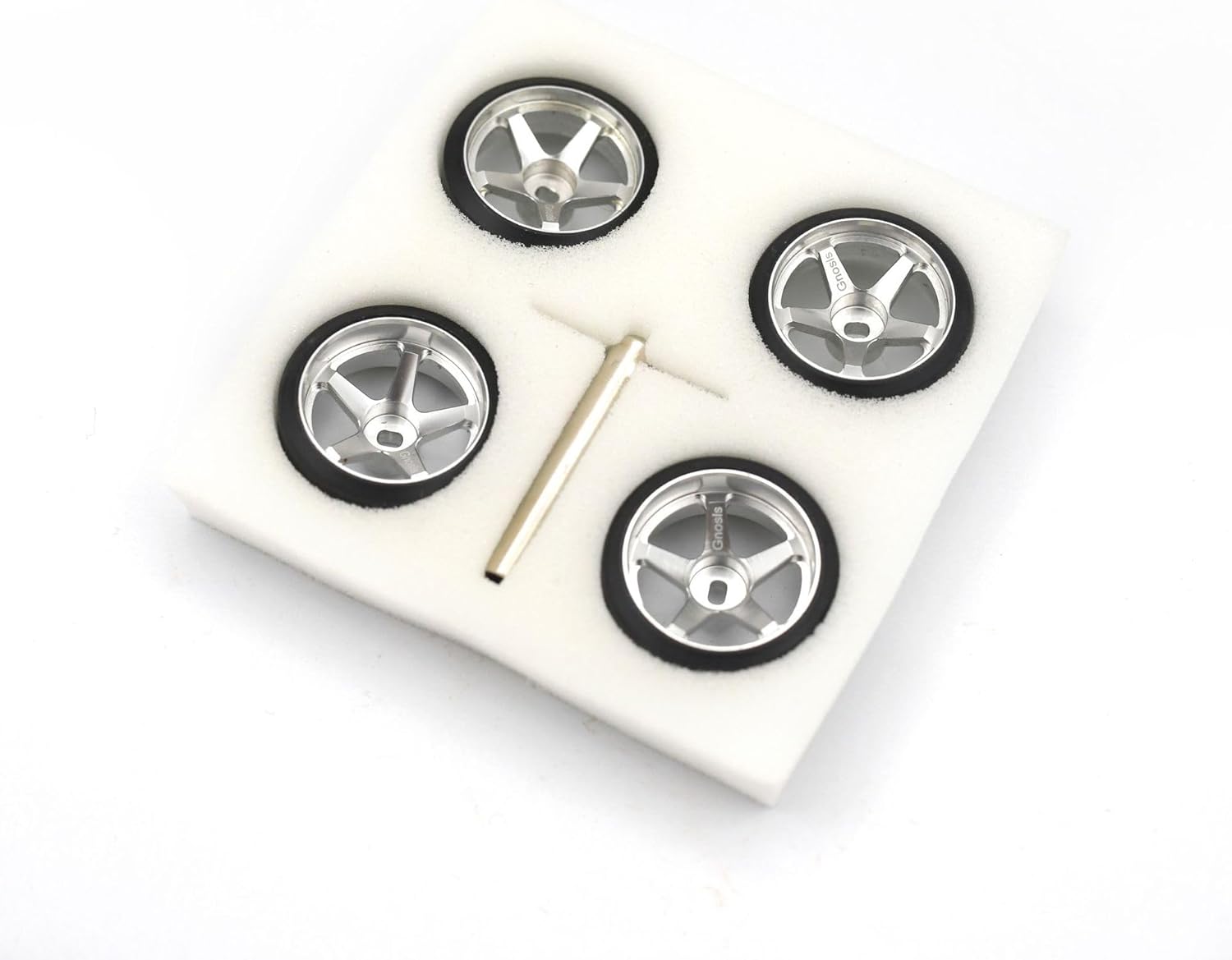 4PCS Metal Wheel Hub Rim Tires RC Upgraded Parts for WLtoys 1/28 K969 MINI-Z AWD AMZ MINI-Q AMR GLA DRZ MINI-D IW04M Drift RC Car (Offset 2.5 Silver)
