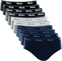 Kit 10 Cuecas Slip Algodão Cotton Hipoalergênica Masculino Mash
